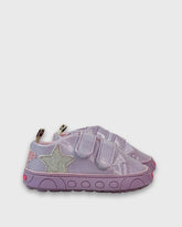 Tenis Velcro Brillo Estrella Lila  Melosos